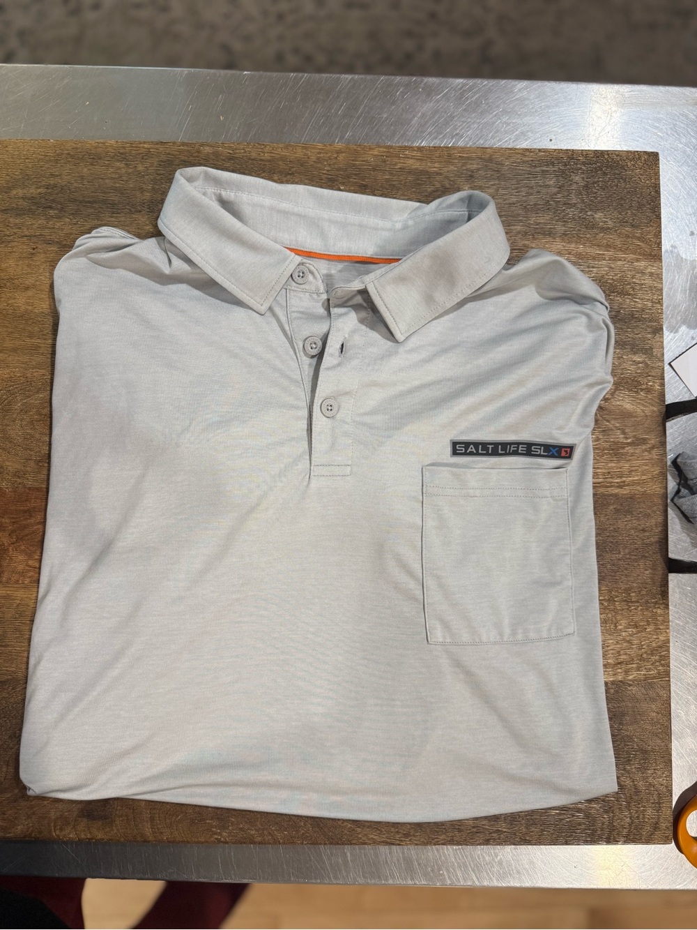Salt Life Men’s Pale Gray Polo with Chest Pocket